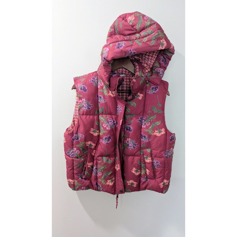 Sundance Hydrangea Floral Hooded Puffer Vest